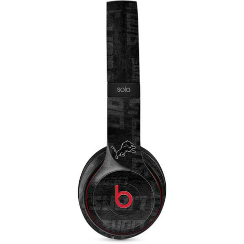 NFL Detroit Lions Black & White Beats Solo 3 Wireless Skin