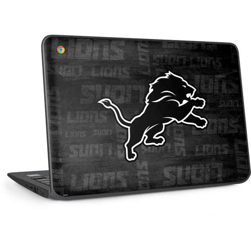 NFL Detroit Lions Black & White HP Chromebook Skin