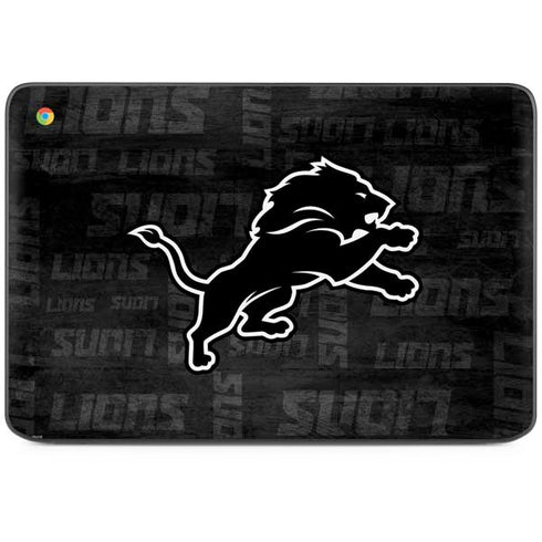 NFL Detroit Lions Black & White HP Chromebook Skin