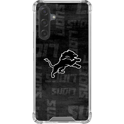 NFL Detroit Lions Black & White Galaxy A17 Clear Case