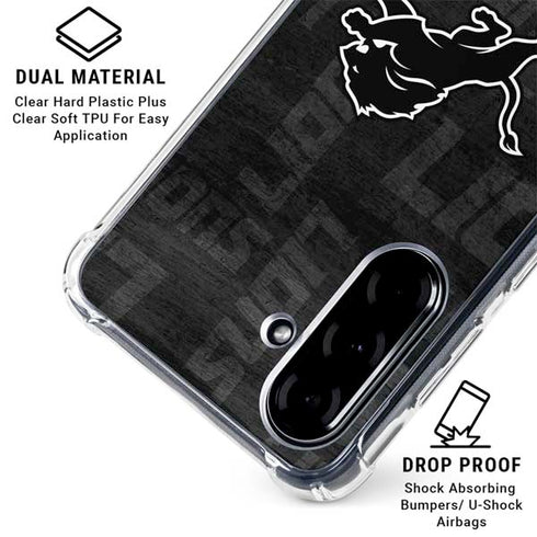 NFL Detroit Lions Black & White Galaxy A36 5G Clear Case
