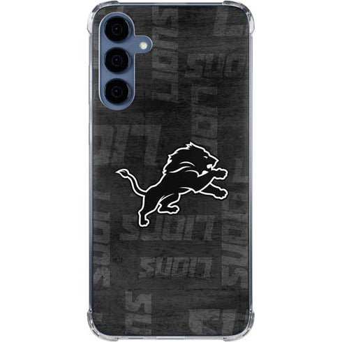 NFL Detroit Lions Black & White Galaxy A55 5G Clear Case