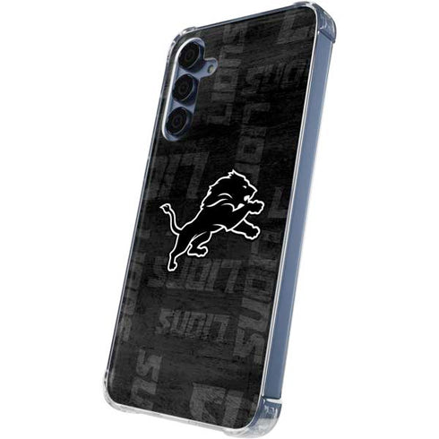 NFL Detroit Lions Black & White Galaxy A55 5G Clear Case