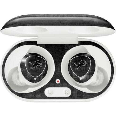 NFL Detroit Lions Black & White Galaxy Buds Plus Skin