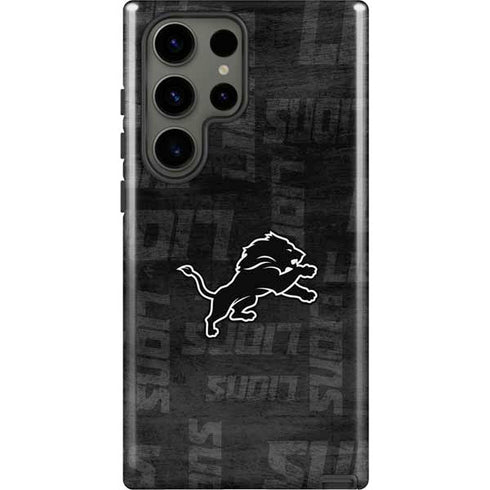 NFL Detroit Lions Black & White Galaxy S23 Ultra Pro Case