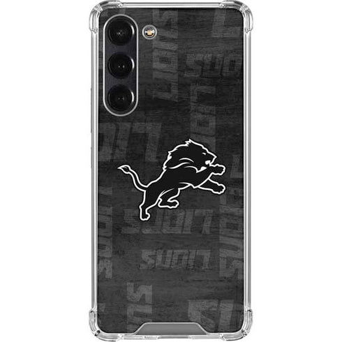 NFL Detroit Lions Black & White Galaxy S24 FE Clear Case