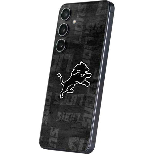 NFL Detroit Lions Black & White Galaxy S24 Plus Skin