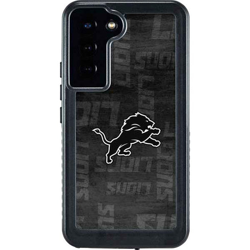 NFL Detroit Lions Black & White Galaxy S24 Plus Waterproof Case