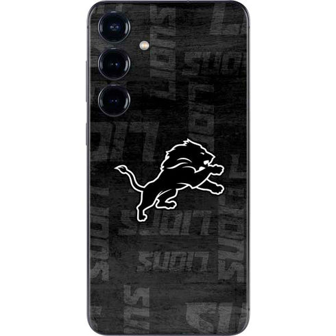 NFL Detroit Lions Black & White Galaxy S25 Skin