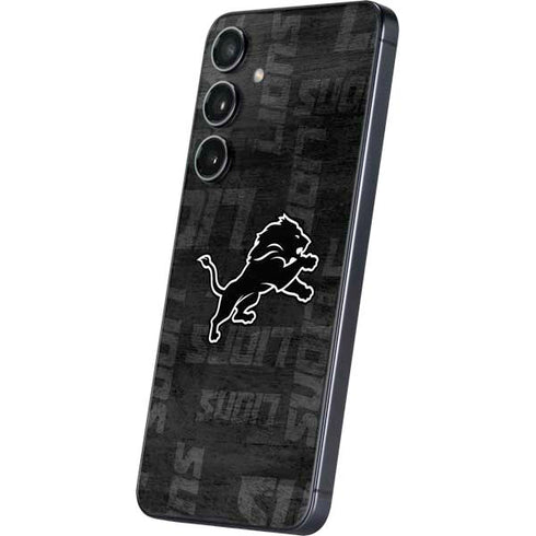 NFL Detroit Lions Black & White Galaxy S25 Skin