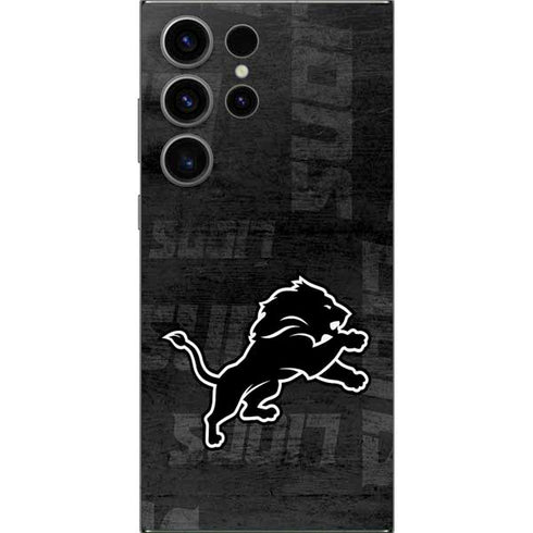 NFL Detroit Lions Black & White Galaxy S24 Ultra Skin