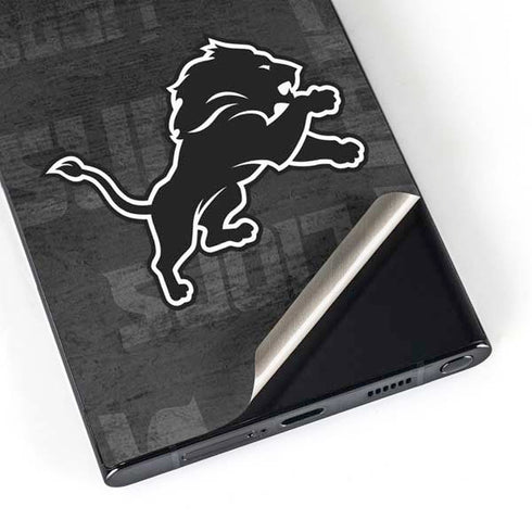 NFL Detroit Lions Black & White Galaxy S25 Ultra Skin