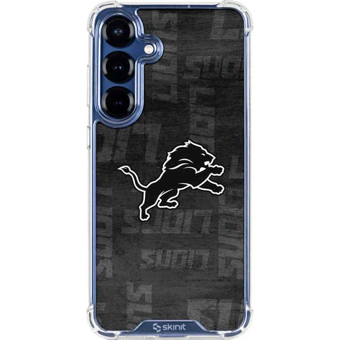 NFL Detroit Lions Black & White Galaxy S25 Clear Case