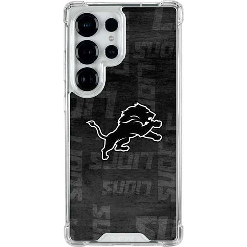 NFL Detroit Lions Black & White Galaxy S25 Ultra Clear Case