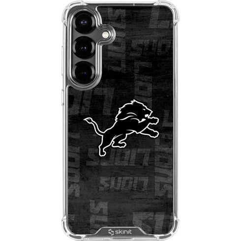 NFL Detroit Lions Black & White Galaxy S26 Clear Case