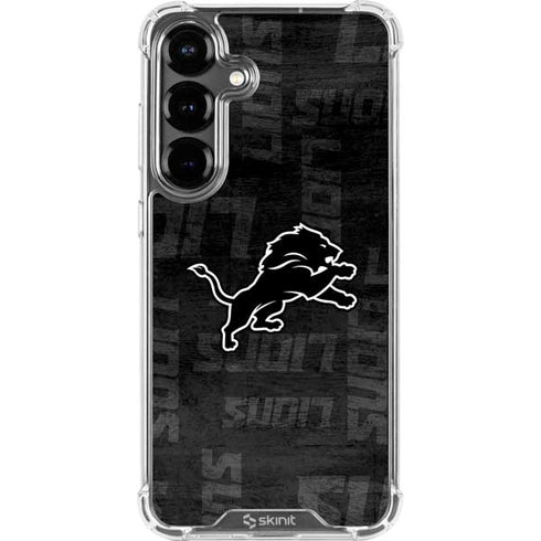 NFL Detroit Lions Black & White Galaxy S26 Plus Clear Case
