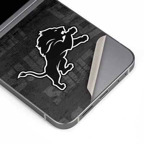 NFL Detroit Lions Black & White Galaxy Z Flip6 Skin
