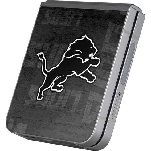 NFL Detroit Lions Black & White Galaxy Z Flip6 Skin