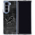 NFL Detroit Lions Black & White Galaxy Z Fold5 5G Clear Case