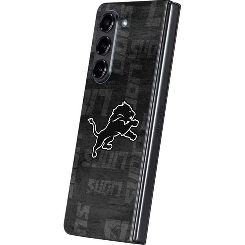 NFL Detroit Lions Black & White Galaxy Z Fold5 5G Skin