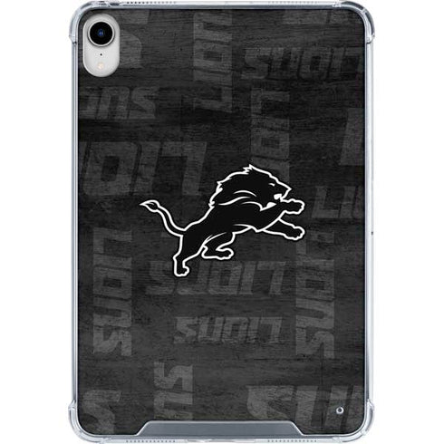 NFL Detroit Lions Black & White iPad 11th Gen (2025) Clear Case