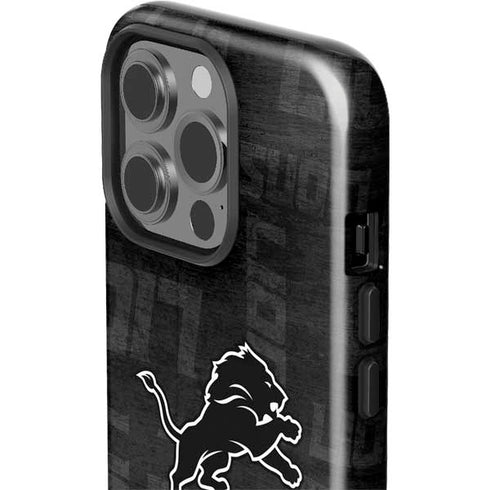 NFL Detroit Lions Black & White iPhone 15 Pro Impact Case
