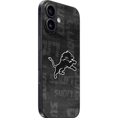 NFL Detroit Lions Black & White iPhone 16 Plus Skin