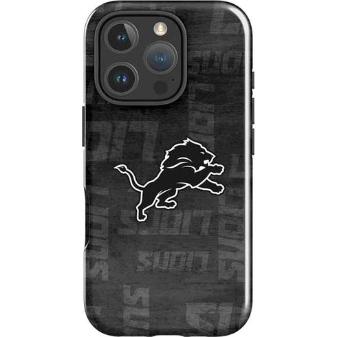 NFL Detroit Lions Black & White iPhone 16 Pro Impact Case