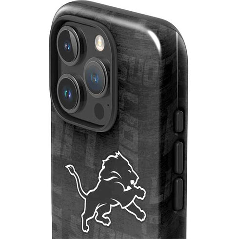 NFL Detroit Lions Black & White iPhone 16 Pro Impact Case