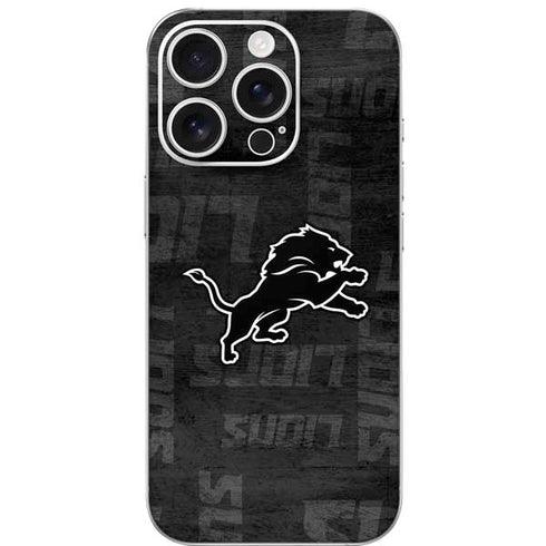 NFL Detroit Lions Black & White iPhone 16 Pro Skin