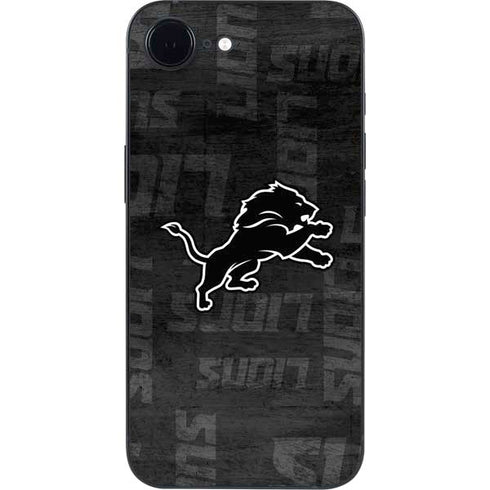 NFL Detroit Lions Black & White iPhone 16e Skin