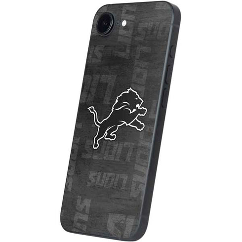 NFL Detroit Lions Black & White iPhone 16e Skin