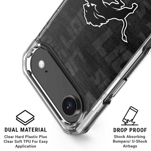 NFL Detroit Lions Black & White iPhone 17 Air Clear Case
