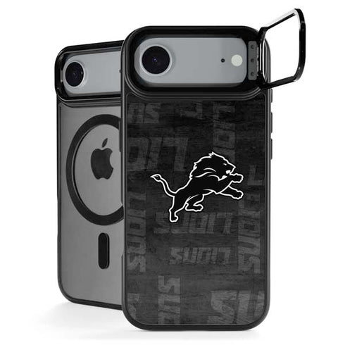 NFL Detroit Lions Black & White iPhone 17 Air Kickstand Case