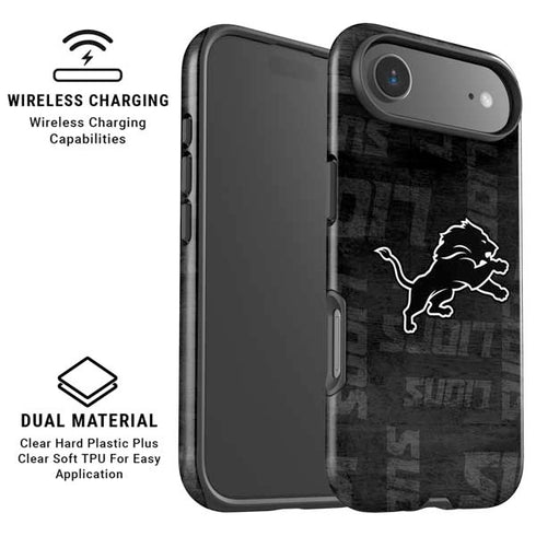 NFL Detroit Lions Black & White iPhone 17 Air Magsafe Impact Case