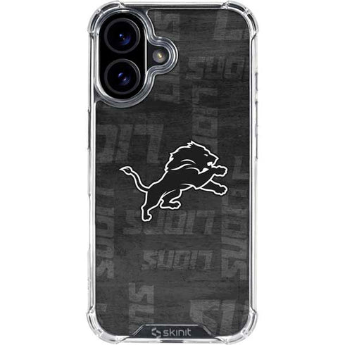 NFL Detroit Lions Black & White iPhone 17 Clear Case