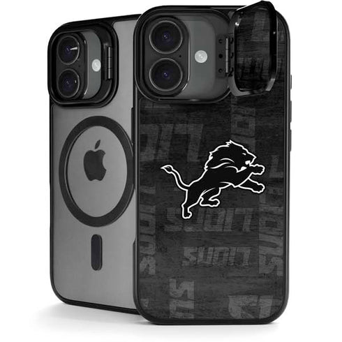 NFL Detroit Lions Black & White iPhone 17 Kickstand Case