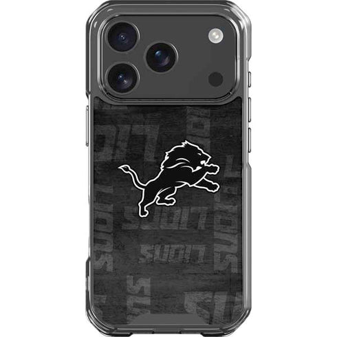NFL Detroit Lions Black & White iPhone 17 Pro Clear Case