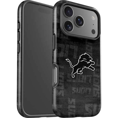 NFL Detroit Lions Black & White iPhone 17 Pro Impact Case