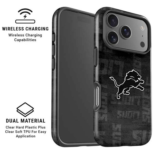 NFL Detroit Lions Black & White iPhone 17 Pro Magsafe Impact Case