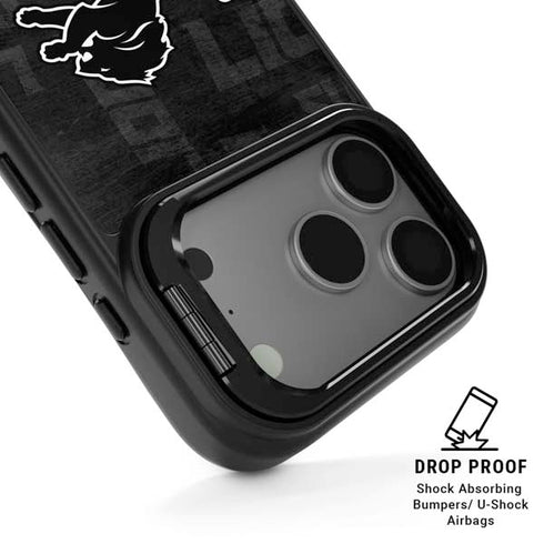 NFL Detroit Lions Black & White iPhone 17 Pro Max Kickstand Case