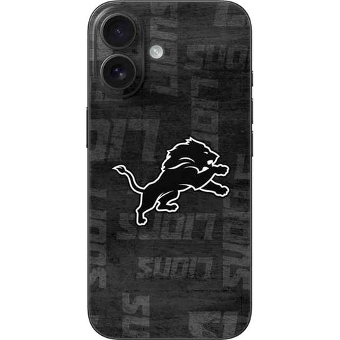 NFL Detroit Lions Black & White iPhone 17 Skin