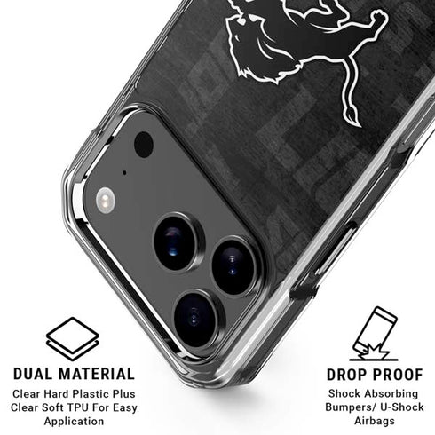 NFL Detroit Lions Black & White iPhone 18 Pro Clear Case