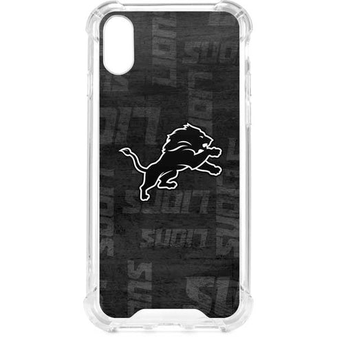NFL Detroit Lions Black & White iPhone XS Clear Case