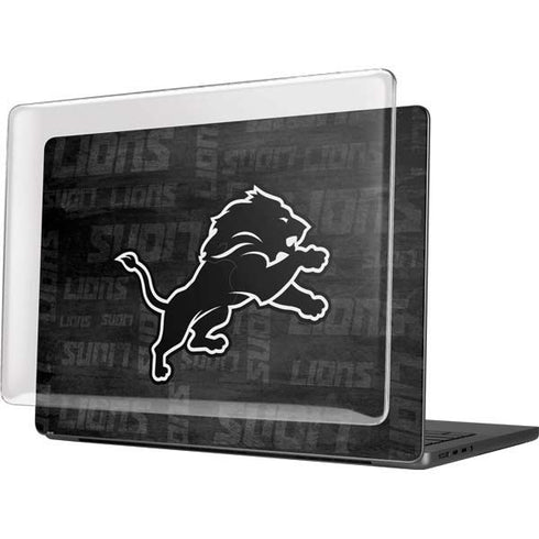 NFL Detroit Lions Black & White MacBook Pro 14in (2021-24) Case plus Skin