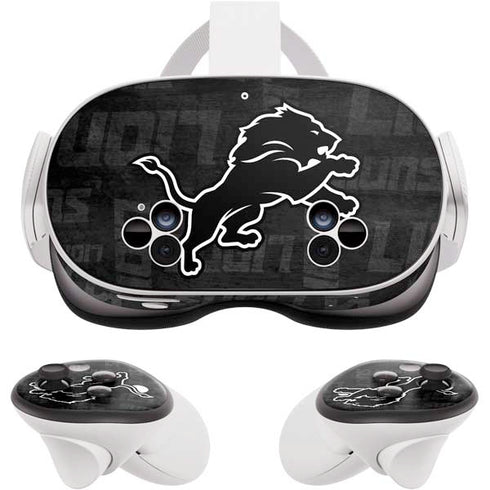 NFL Detroit Lions Black & White Meta Quest 3S Skin