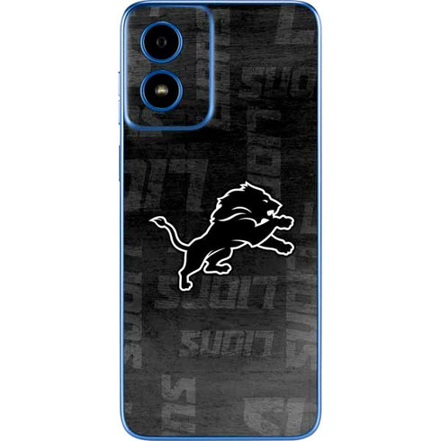 NFL Detroit Lions Black & White Moto G Play 4G (2024) Skin