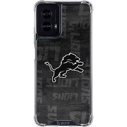 NFL Detroit Lions Black & White Moto G Power 5G (2024) Clear Case