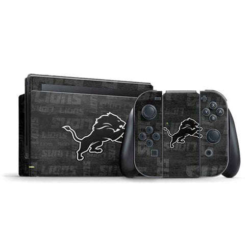 NFL Detroit Lions Black & White Nintendo Skins