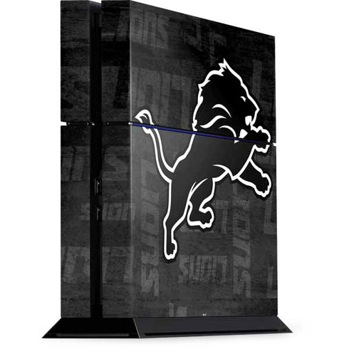 NFL Detroit Lions Black & White PlayStation PS4 Skins